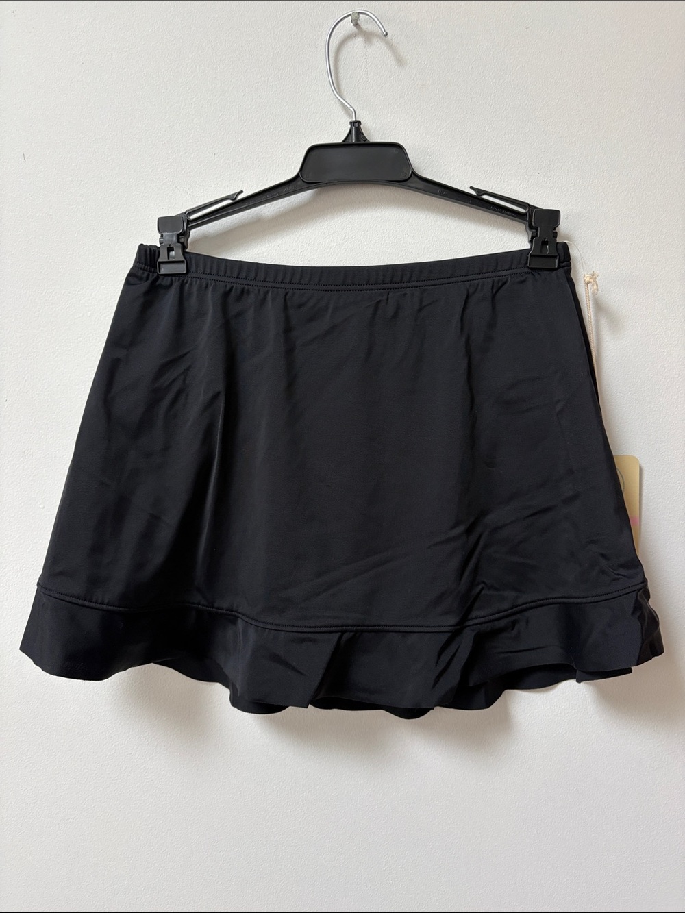 Caribbean Joe Black Ruffle Hem Swim Skirt,Size 10,NWT